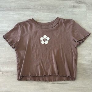 Cute pacsun flower smile shirt small